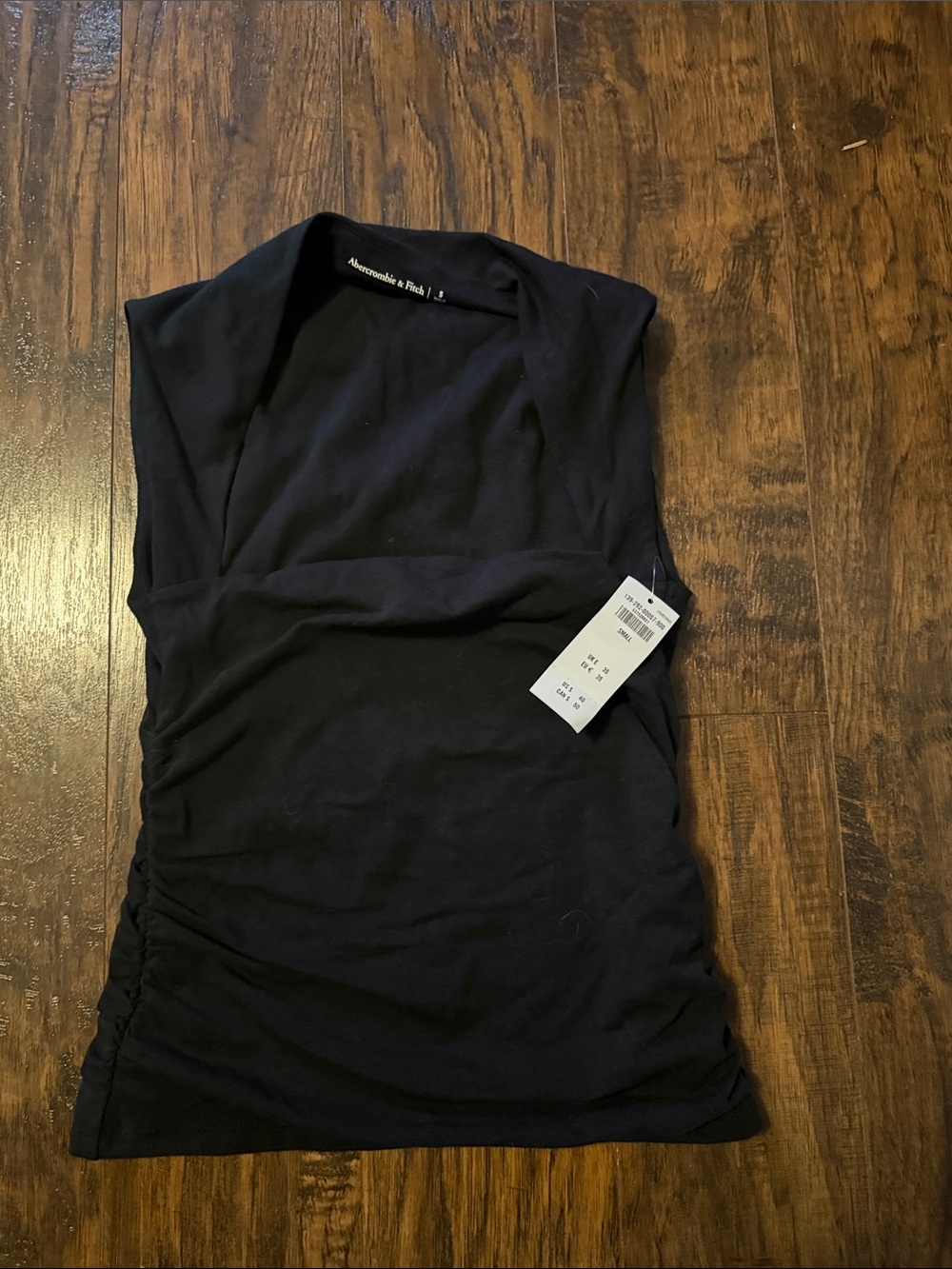 Abercrombie & Fitch Black Sleeveless Ruched Tank Top